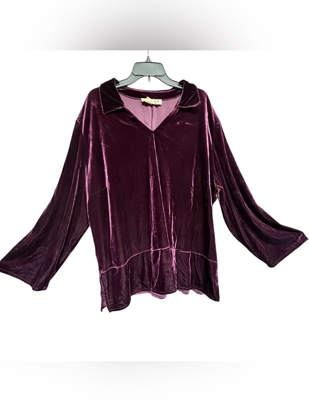 Vintage Double D Ranch Yoakum Purple Plum Pullover Velvet Top Tunic Size 3X